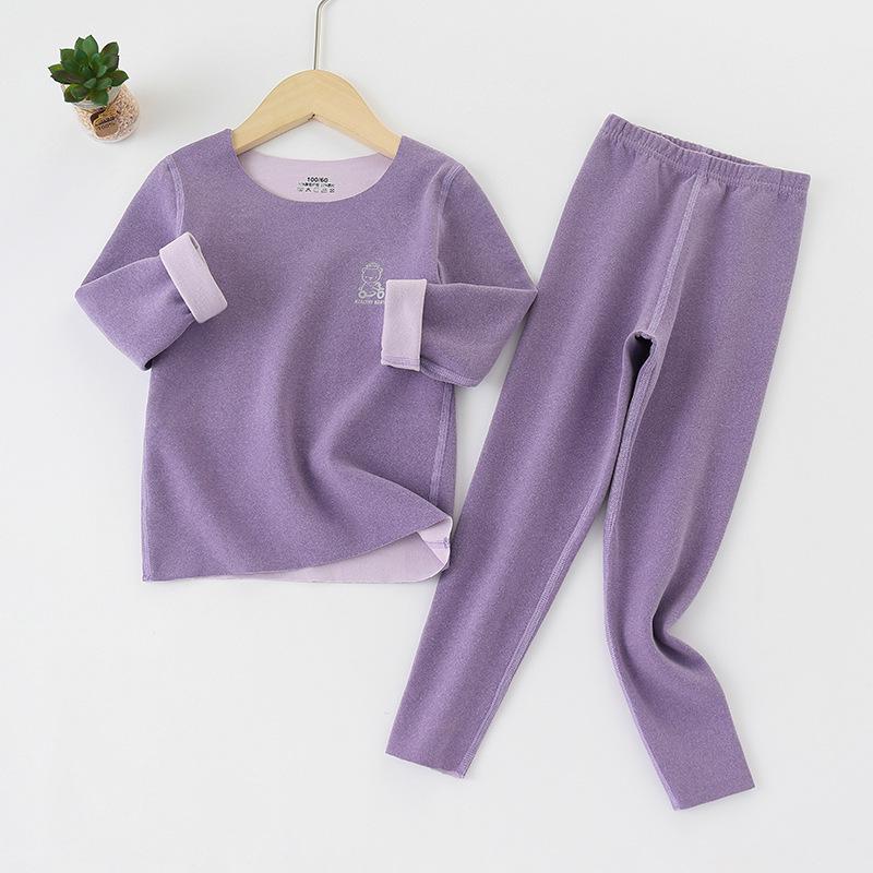 Children's Brushed Thermal Base Layer Set (S, M, L) – Seamless Class A Autumn Underwear and Trousers.