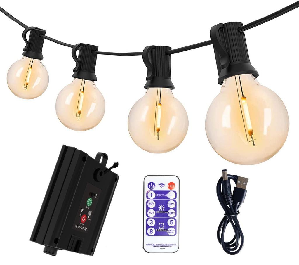 New Year Solar G40 Retro String Lights for Outdoor Camping & Holiday Decor