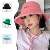 Cappelli a Secchiello Estivi Lavati con Tesa Larga per Vacanze con Bordo in Pelliccia e Cordino per Appendere Sole Logo Personalizzato Cotone Cappelli a Secchiello da Donna per Esterno