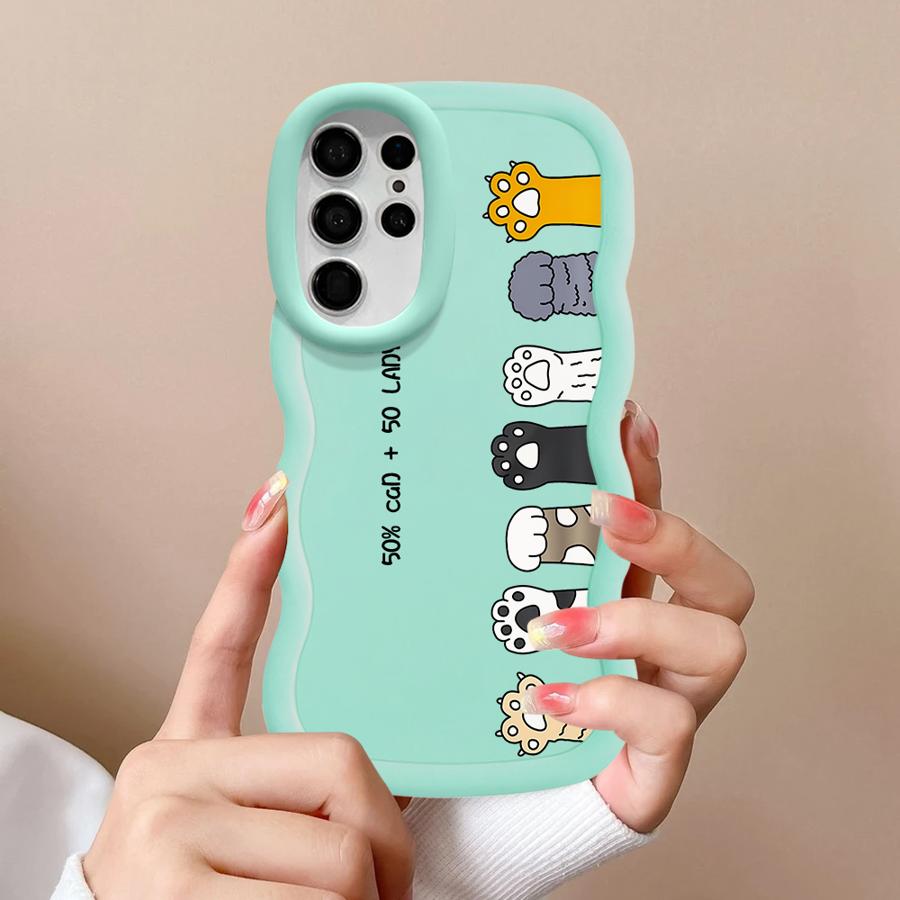 Soft Phone Cover Case for Samsung Galaxy S22 Ultra S24 S20 FE A25 S25 S21 A26 S23 Plus A55 A54 A34 A35 A24 A36 Cute Cartoon Cat