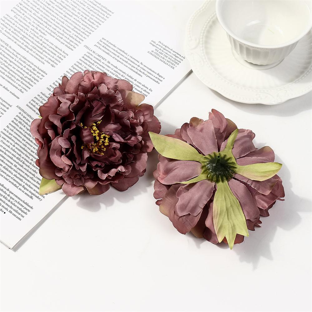3Pcs Artificial Peony Flowers Heads 12CM Big Silk Fake Flower for Home Decor Wedding Decoration DIY Crafts Wreath Accessories