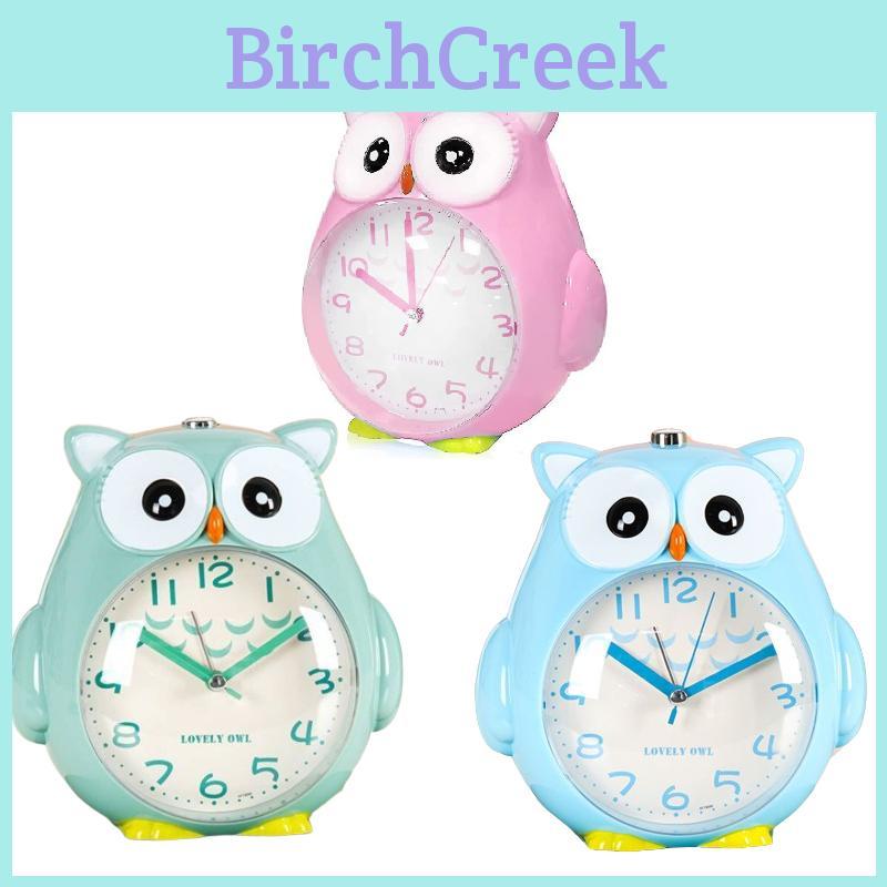 Owl Cartoon Silent Night Light With Talking Childrens Alarm Clock For Bedroom Decor