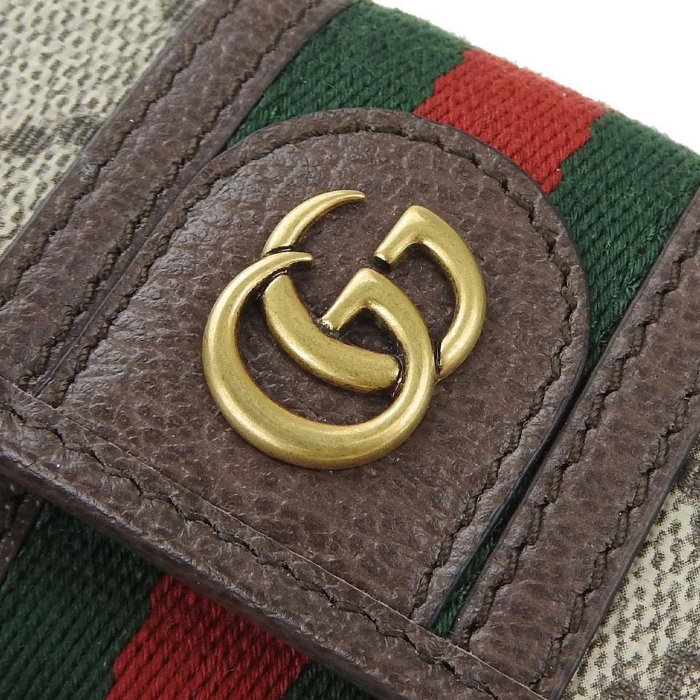Used GUCCI Key Holder  Off Deer 603732 Sherry GG Supreme Canvas/leather Beige Beige Six Hooks