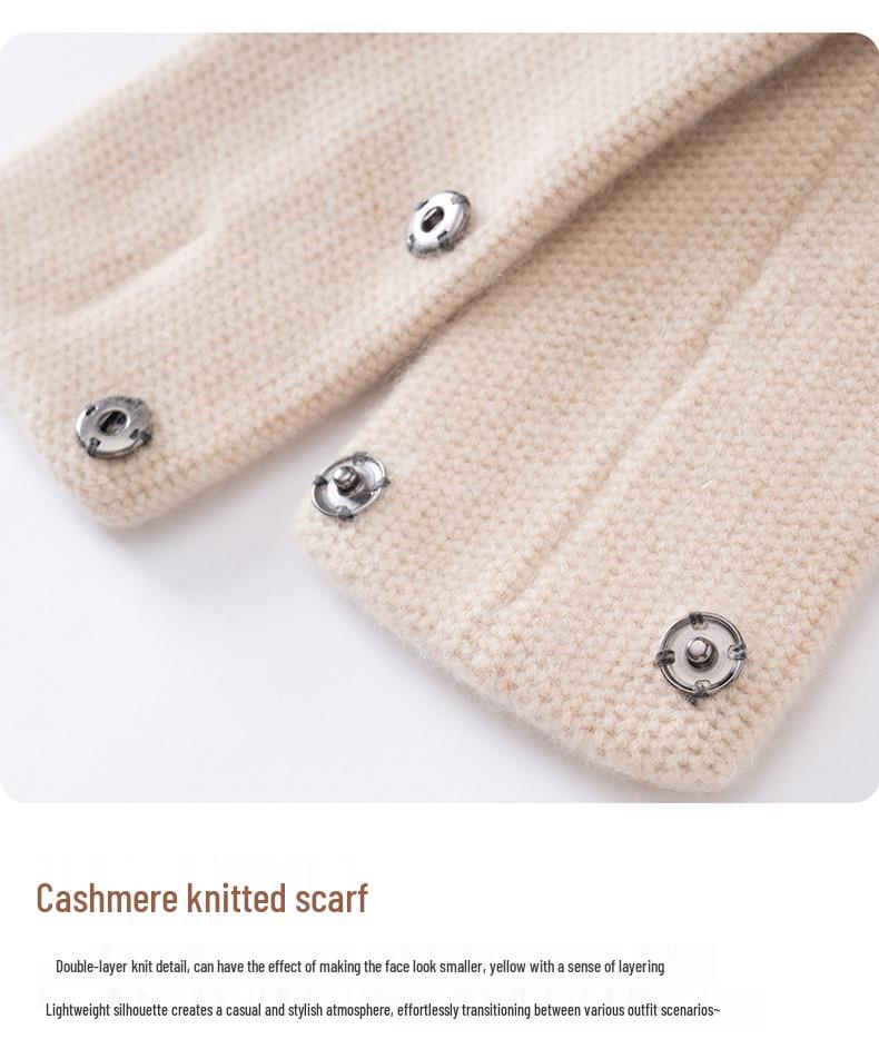 Women's 100% Pure Cashmere Cable Knit Scarf - Warm Fashion Neck Gaiter