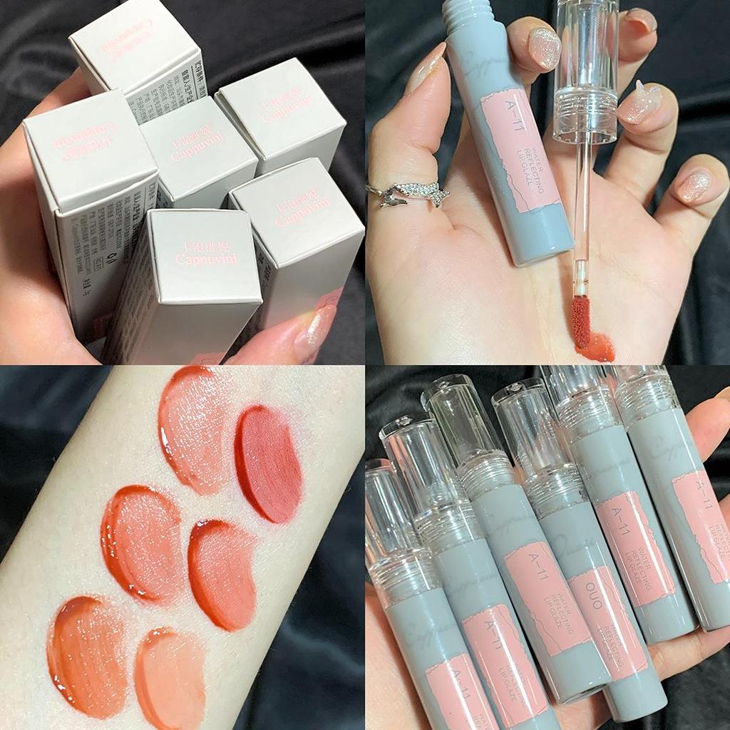 Gray Tube Pure Desire Watery Lip Gloss - Mirror Finish Glaze, Perfect for Students & Daily Wear