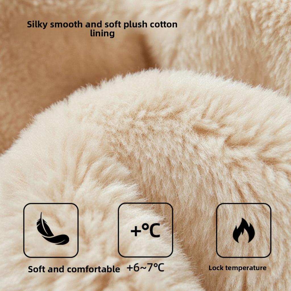 Cotton Slippers for Women In Autumn and Winter, Warm At Home, Plush Indoor, Men In Winter, Thick Soled Home