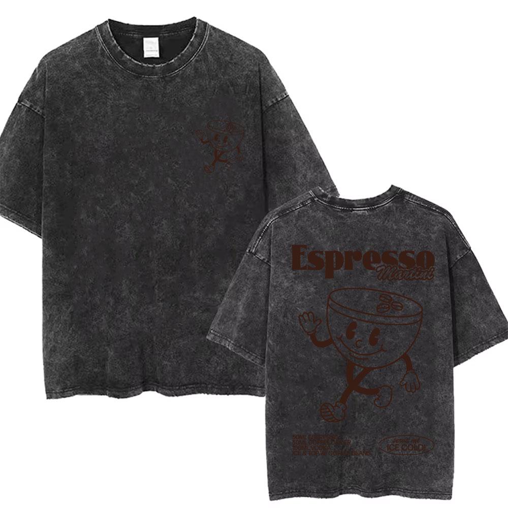 Washed Vintage Negroni Please Cocktail Funny Meme T Shirts Men Women Cotton Oversized Tshirts Male Casual Short Sleeve Tshirt