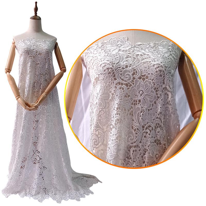 Water-soluble Lace Embroidery Cloth, Hollow Embroidery Fabric, Polyester Silk Embroidery Full Width, Flower Fashion Fabric Accessories