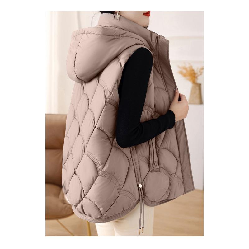Women's Jacket Down Cotton Autumn and Winter Temperament Stand-up Collar Horse Clip Short Shoulders