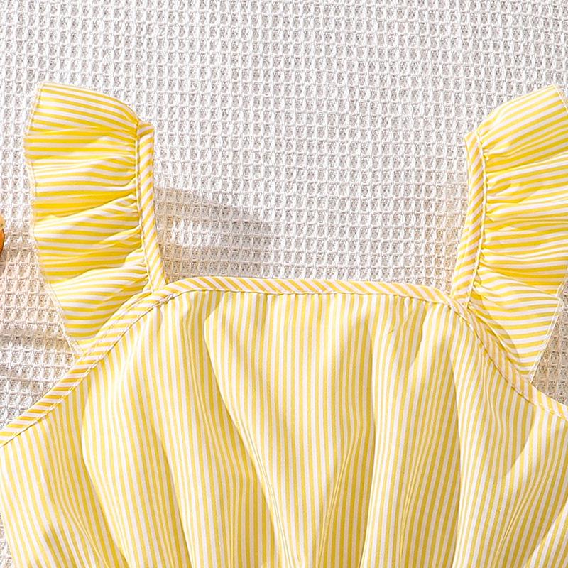 Zomerse Gestreepte Camisole & Short Set voor Meisjes in Japanse Stijl (Groot Kind) – Collectie 2025