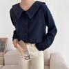 New Arrivals Open Run Women Stitching Collar Oversized Big Shirt