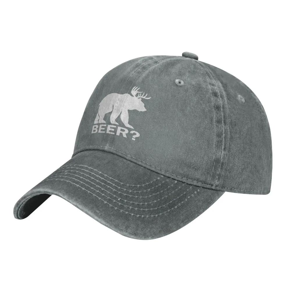 Deer Beer Bear Baseball Cowboy Hat Adjustable Trucker Hat Black