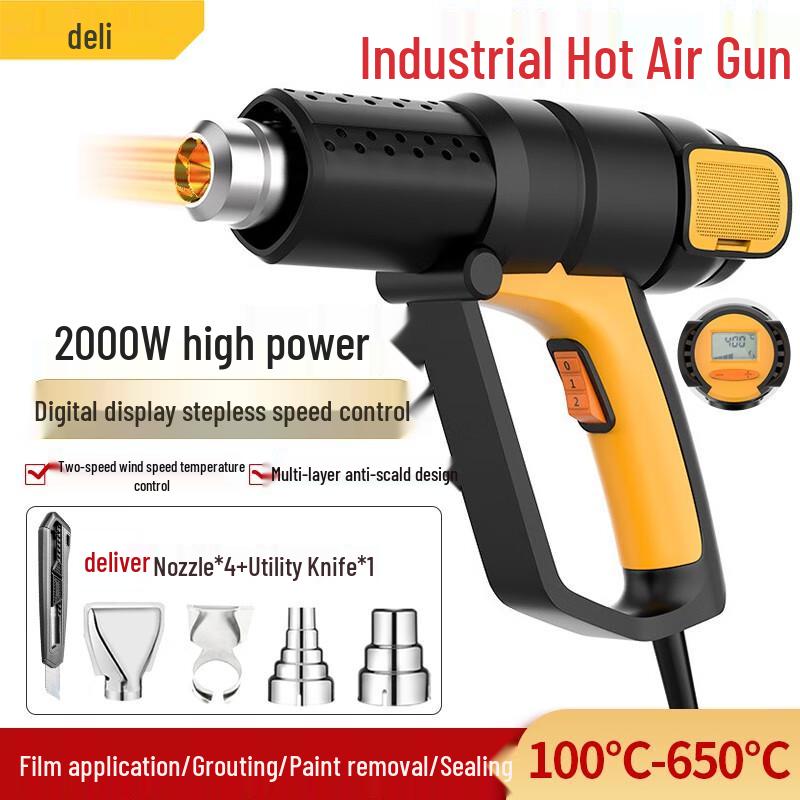 Deli Digital Display Hot Air Gun CN Plug (adapter Included)
