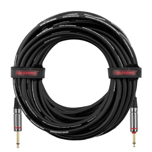 Cableworks by Gator Cases Headliner Series 20ft S/S Shielded Cable for Guitar/Bass with Mute Switch (GCWH-INS-20QT)