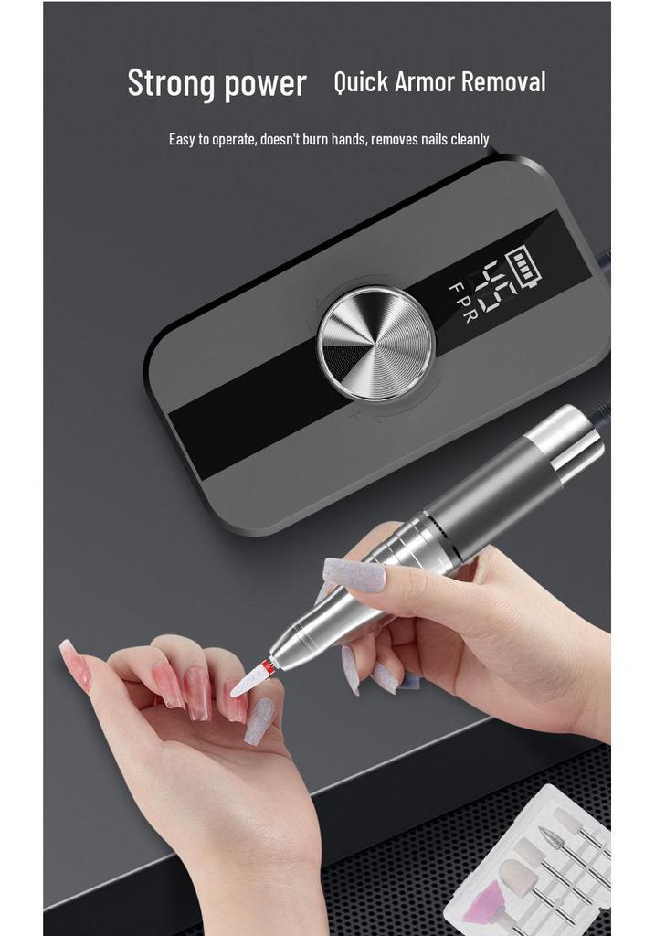 Portable Rechargeable Electric Nail Grinder for Polishing, Gel Removal, and Shaping