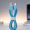 Silicone USB C Charging Cable, USB A to USB C Data Wire Line, 1 Meter Soft Cord for Travel Desk and Bedside Charging