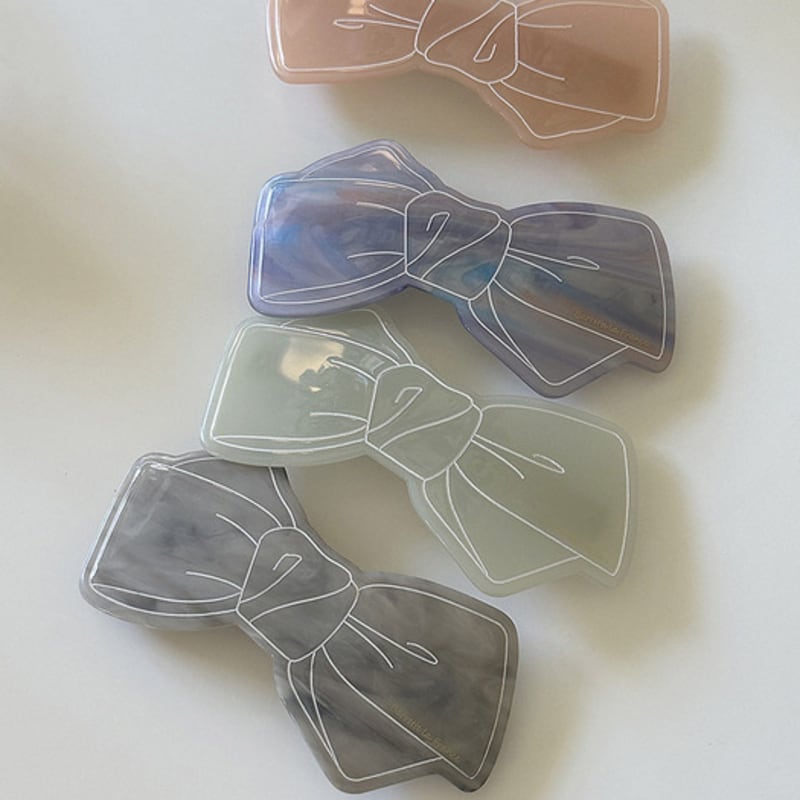 Mosxe Drawing Ribbon Hair Pin (4color)