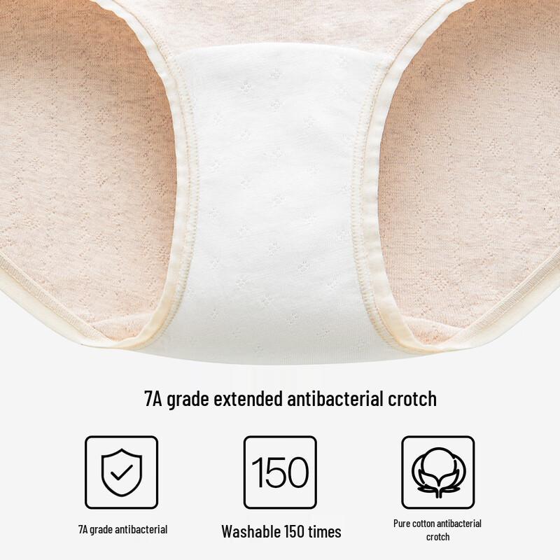 SecretWorld Women's Pure Cotton Antibacterial Mid-Rise Briefs