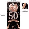 50th Birthday Door Banner Decorations for Women, Rose Gold Happy 50 Birthday Door Cover Sign Party Supplies, Fifty Year Old Bday Photo Props Decor