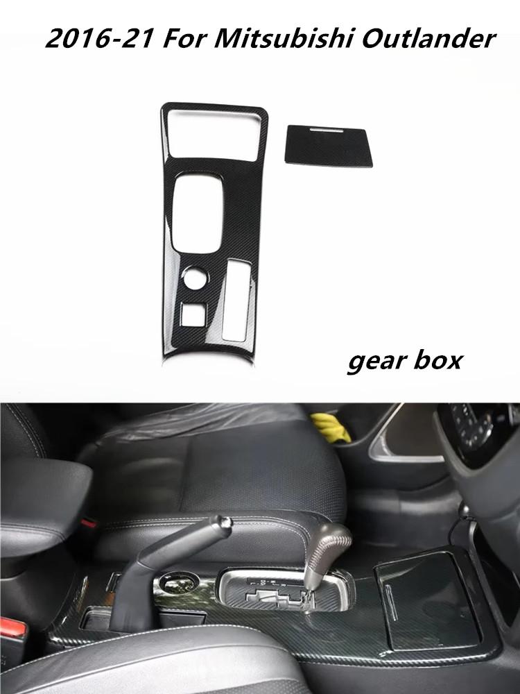 For Mitsubishi Outlander 2016-2024 Accessories Car Interior Decoration Carbon Fiber Style Windows Control Panel Gear Stickers