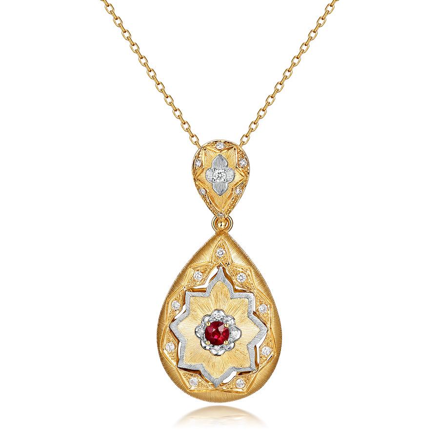 

Итальянский винтажный ручной работы рубиновый кулон и серьги с красными бриллиантами, набор ожерелья для женщин