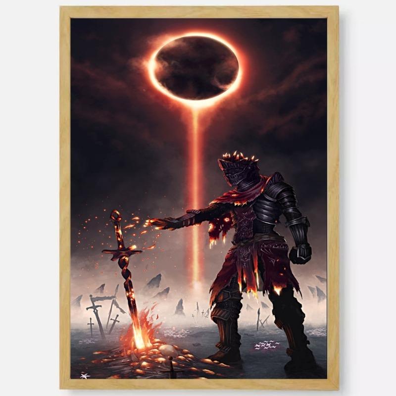 Gra D-Dark Souls 3 2 Plakat Sztuka HD samoprzylepny wodoodporny dom salon sypialnia bar estetyczna dekoracja