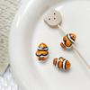 1Pc Stripe Painted Cute Small Fish Beads Charms Ceramic Spacer Loose Beads For Jewelry Making Diy Bracelet Accessories
