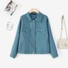 ZANZEA Women Turn Down Collar Solid Color Casual Long Sleeve Blouse