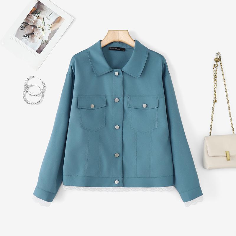 ZANZEA Women Turn Down Collar Solid Color Casual Long Sleeve Blouse