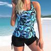 Women Sexy Large Size Floral Print Swimsuit Female Summer Two Piece Tankini Set Fashion Monokini Beachwear Bath Suit
