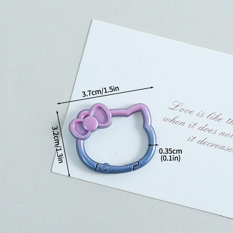 

10PCS Hello Kitty Key Ring Buckle Animation Hello Kitty Key Ring for Pouches Gradient Hue Snap Hook Open Spring Ring Adorable Presents