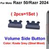 2pcs=1Set Volume Buttons For Motorola MOTO Razr 40 50 Razr 2024 Volume Button Side Key Replacemnet Repair Parts Acessory