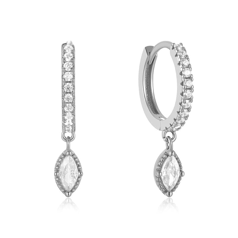 

Shandtsuki zirconia earrings birthday stone dangling earrings silver ladies earrings cubic zirconia drop earrings simple offense piercing business