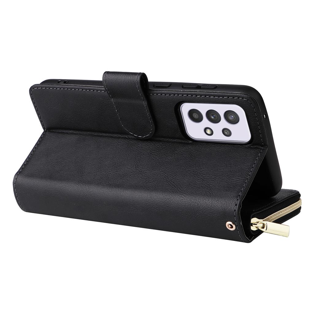 For Samsung Galaxy A33 5G Zipper Wallet Case Card Slots Leather Phone Cover