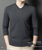 Men's Casual V-Neck Solid Color Knit Sweater - Autumn/Winter Long Sleeve Base Layer