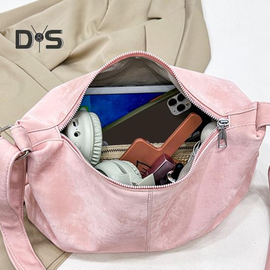 Women Crossbody Bag Large Capacity Crescent Satchel Casual Solid Color Shoulder Bag with Adjustable Strap for Daily Life Travel Shopping