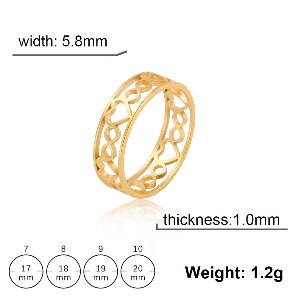 Infinity Heart Ring Women Stainless Steel Gold Finger Rings Jewelry Romantic Wedding Gift for Lover