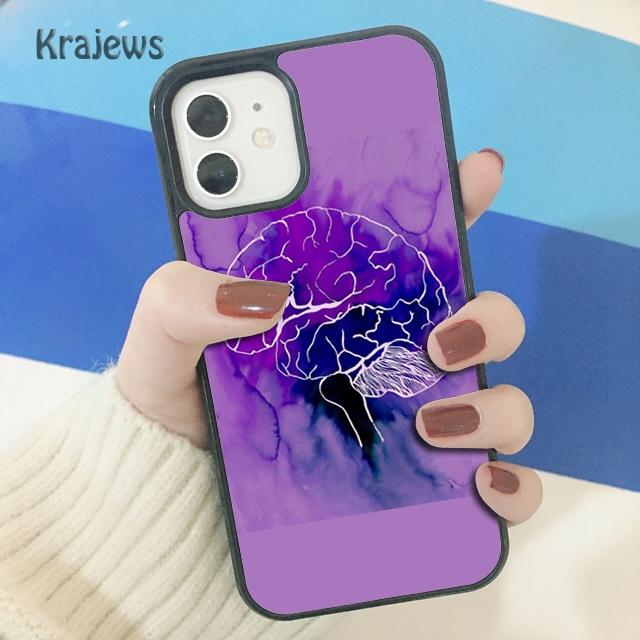 Krajews Anatomy Brain Soft Phone Case Cover For iPhone 18 17 Air 16 15 14 plus 11 12 13 pro max coque Shell Fundas