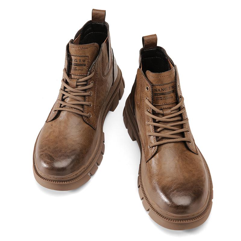 

Мода Новые модели Минималистичный модный и универсальный стиль Повседневные ботинки Мужские ботинки для отдыха на шнуровке Мужские ботинки для работы осенью и зимой 44 коричневый