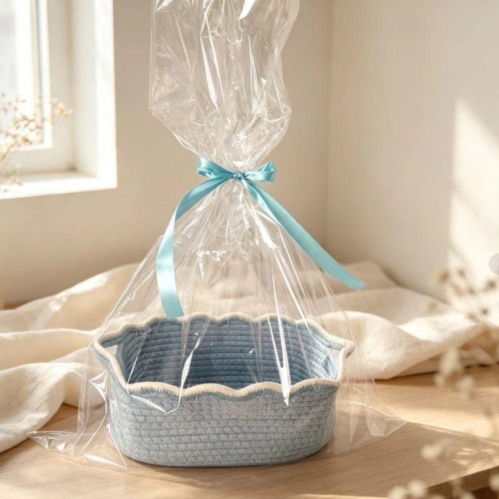 With Handles Cotton Rope Woven Basket Oval Sundries Storage Organizer Laundry Hamper  Nursery