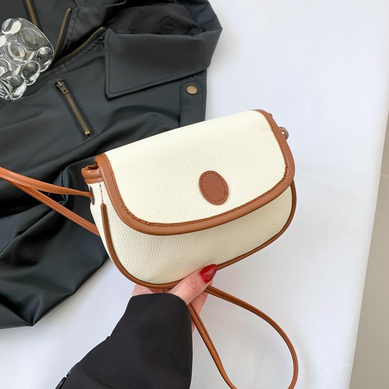 Trendy Colorblock Litchi Texture Casual Shoulder Bag For Women In Spring 2024