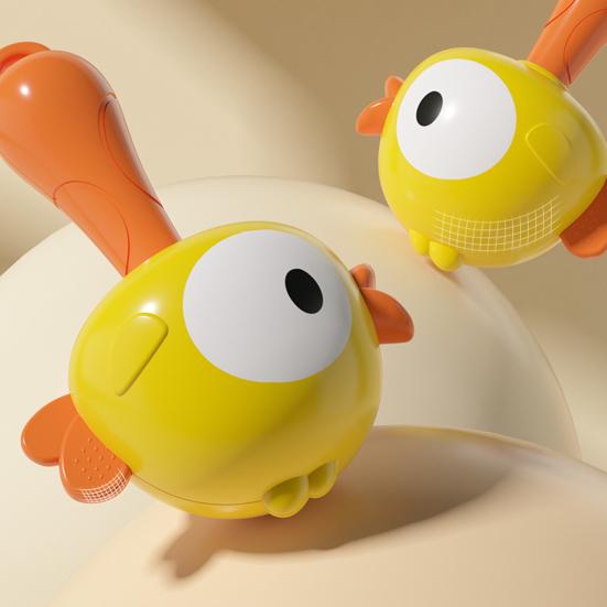 Baby Rattle Toy Cartoon Frog Chick Handheld Shaker Rattle Hearing Grasping Skills Development Newborn Boys Girls Early Education Rattle Toy