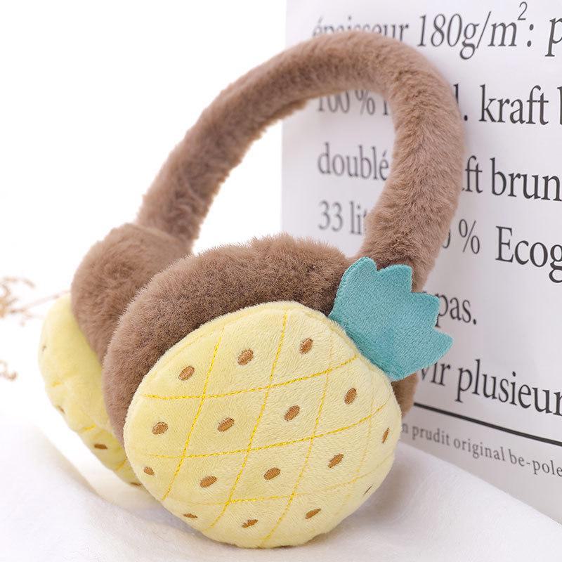 Cartoon Fruit Earmuffs: Warm, Cute Ear Warmers for Female Students and Ladies for Autumn/Winter