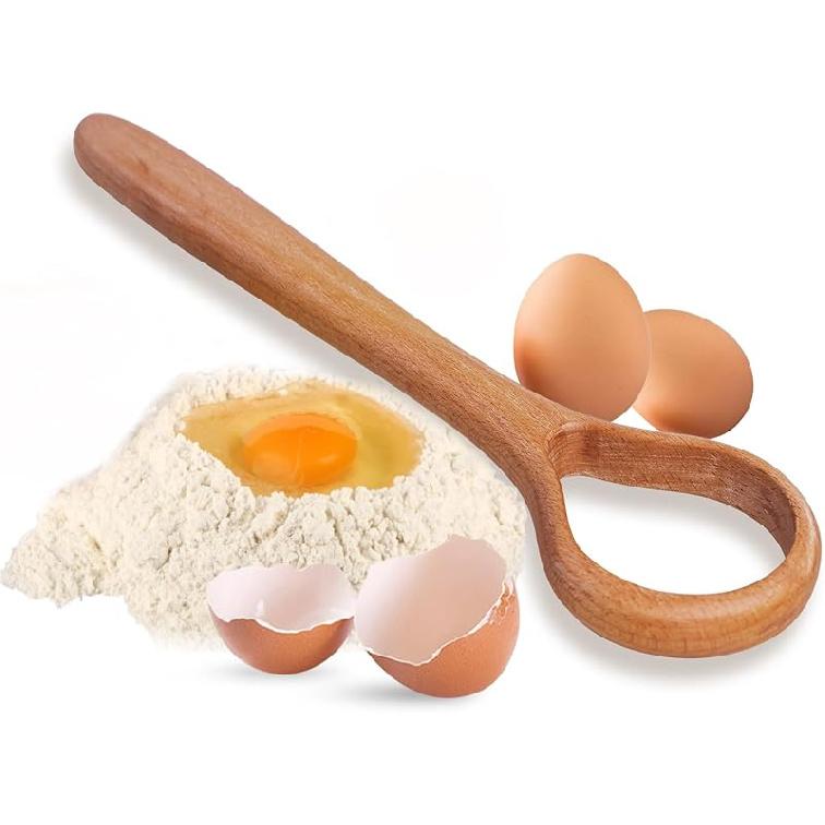 13-Inch Danish Dough Whisk - Wooden for Sourdough Bread Baking Supplies - Traditional Dutch Whisk for Pizza, Pastry, Cake Batter 1