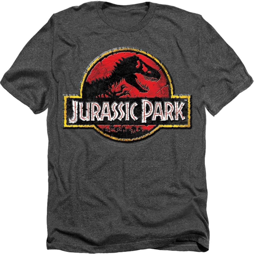 Jurassic Park Stone Logo Adult T Shirt Charcoal Collection Unisex T-Shirt XL
