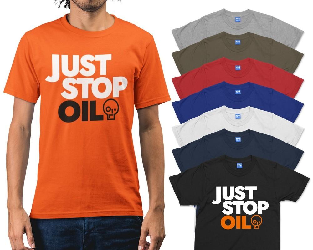 

JUST STOP OIL T-shirt Anti Environment Protest Save Earth Activist Green Recycle 4XL