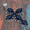 Cross London Blue Topaz Gemstone Handmade 925 Sterling Silver Amazing Jewelry Pendant