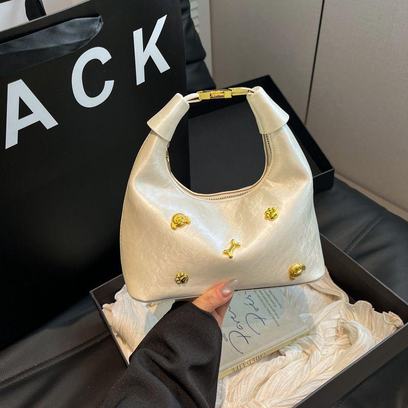 

Summer Special-Interest Design Bag Women s 2025 New Arrival Fashion All-Match Super Hot Crossbody Bag Best Selling Satchel Dumpling Bag White without pendant