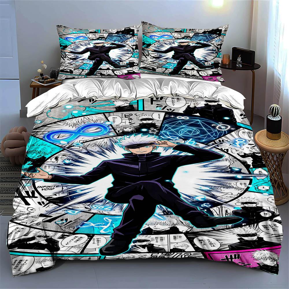 Anime manga collage Bedding Duvet cover sets Duvet covers Pillowcases gifts (1 * Duvet Cover 2 * Pillowcases, without duvet insert)