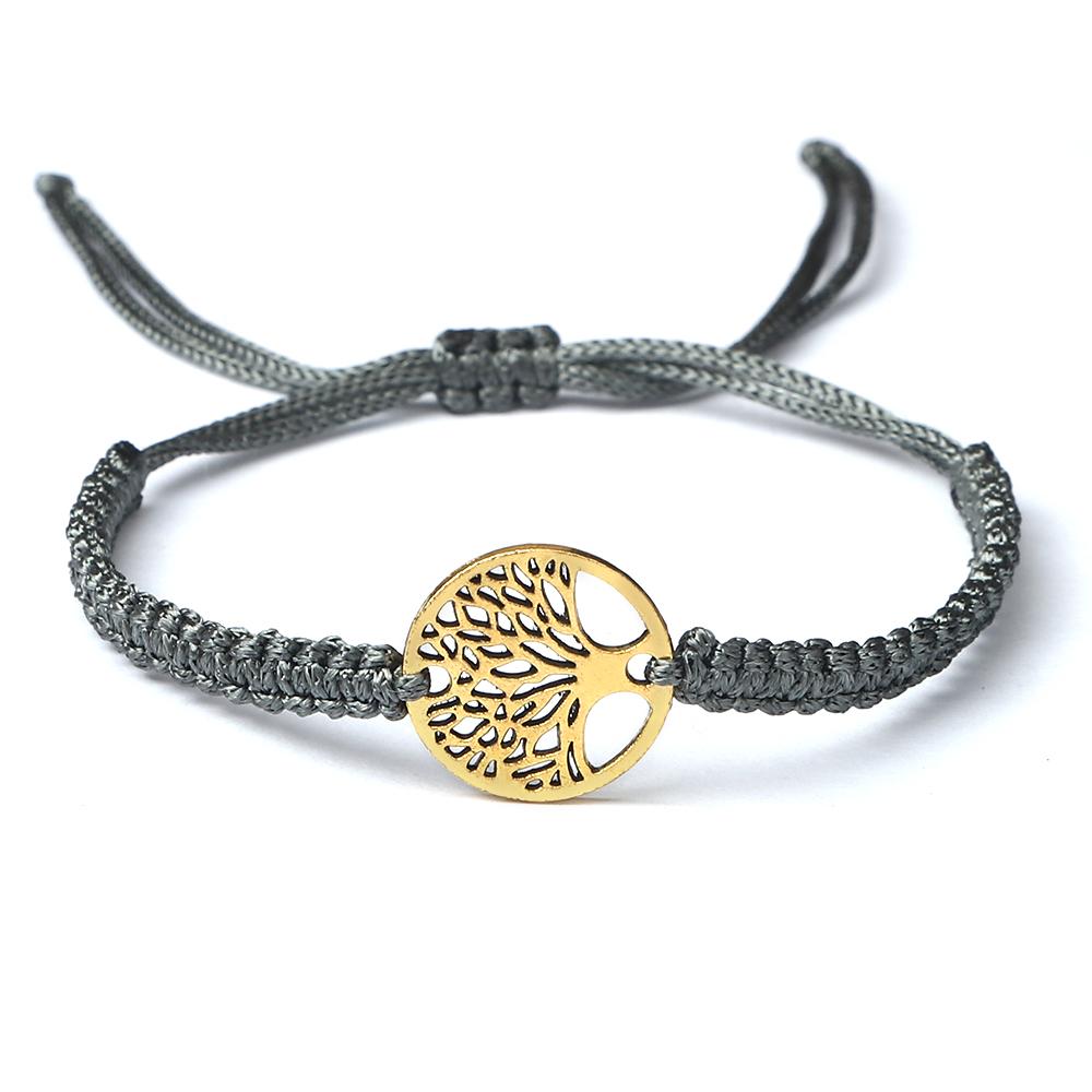 Handmade Braid Rope Bracelets Tree of Life Adjustable Wrist Bangle for Women Men Friendship Gift Jewelry
